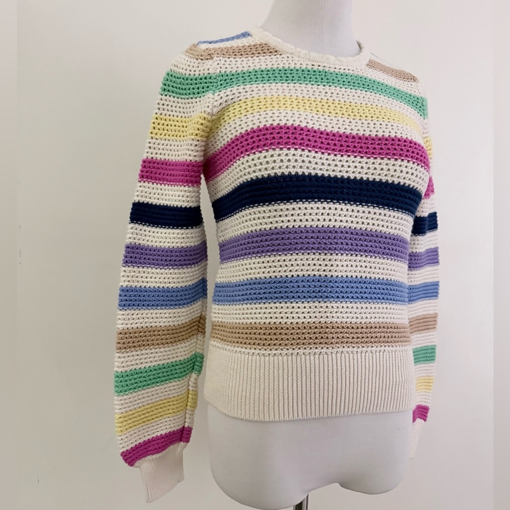 GAP || Multicolor Striped Crotchet Women's Sweater. Sz. XS - Picture 7 of 14